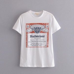 Cotton Rose Boho Vintage Budweiser T shirt